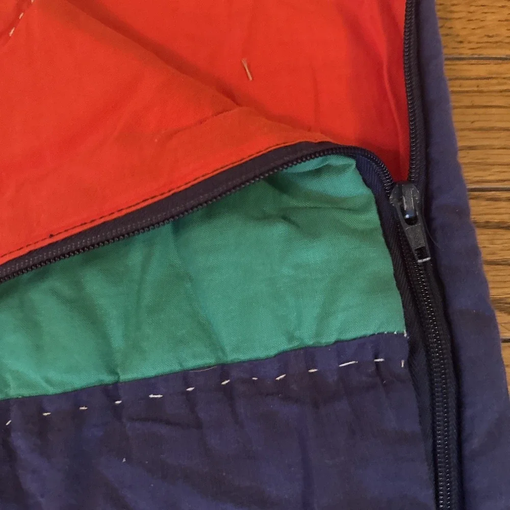 Quilted toddler sleeping bag transportation theme‎ blue green red yellow